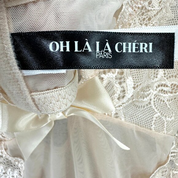 Oh La La Cheri Paris Babydoll Womens Size 3X/4X Cream Lace Adjustable Straps NWT - Picture 10 of 12